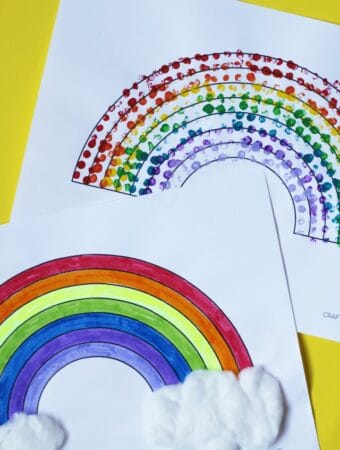 easy rainbow crafts for kids cotton wool and lego printed activities
