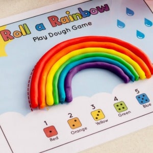 rainbow play dough mat