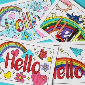free print and colour cards for kids