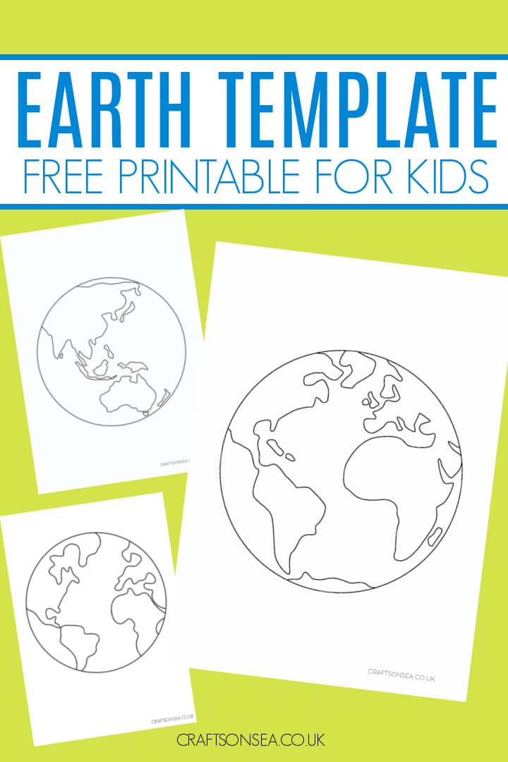 free printable earth template PDF with simple and detailed globe designs