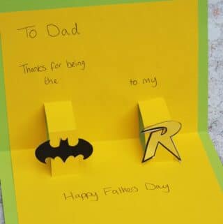 DC comics fathers day card kids can make