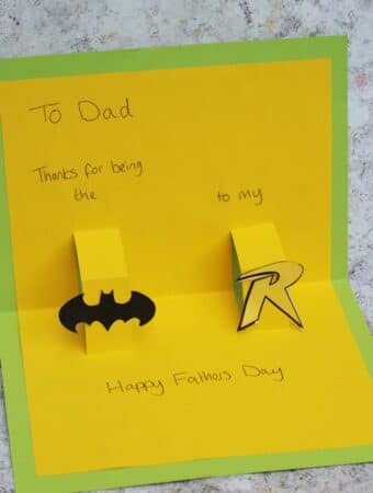 DC comics fathers day card kids can make