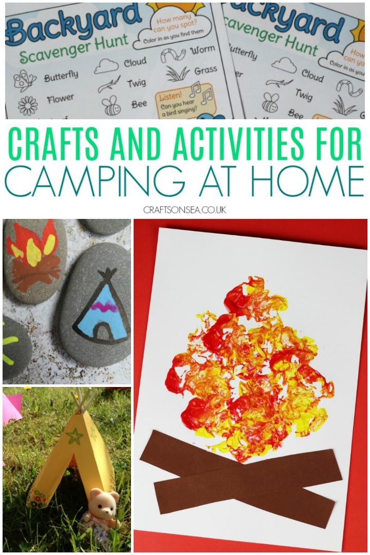 camping at home ideas for kids crafts and printable activities
