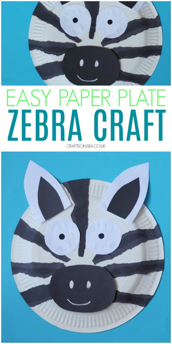 paper plate zebra zoo animal craft for kids