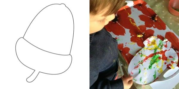 acorn template painting activity