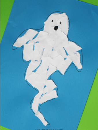 easy torn paper ghost craft