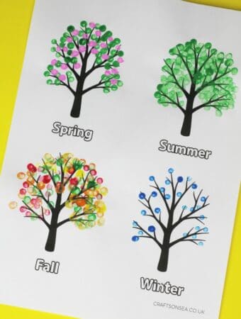 Four seasons tree craft with template