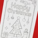 FREE Printable Christmas Cards to Colour: Christmas Tree - Crafts on Sea