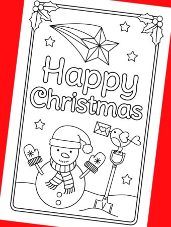 Snowman Christmas Card to Colour