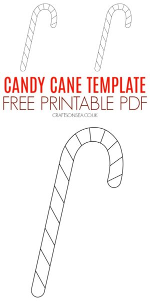 FREE Candy Cane Printable Template - Crafts on Sea