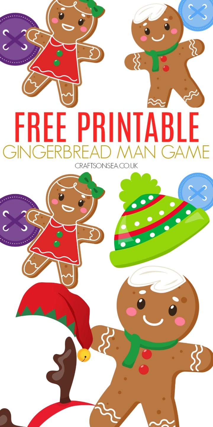 gingerbread man game for kids free printable Christmas activity