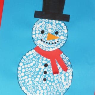 snowman craft for kids cotton buds q-tips