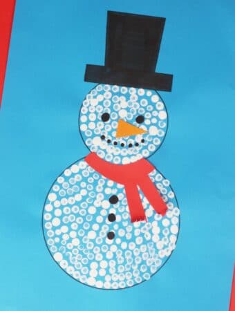 snowman craft for kids cotton buds q-tips