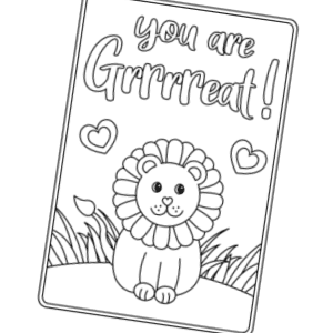 lion valentines card 300