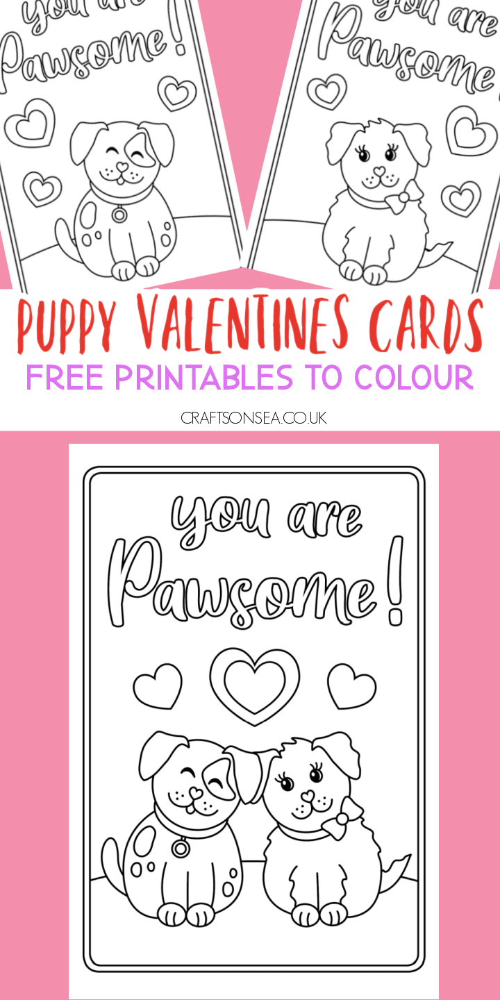 valentines cards for kids printable puppy design to make