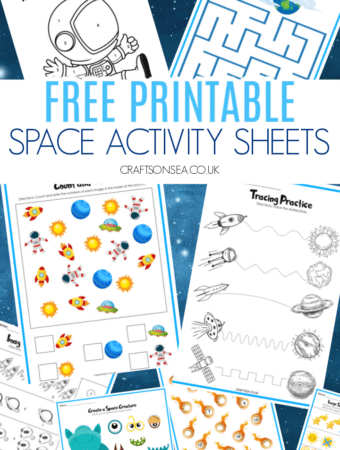Space activity sheets printables