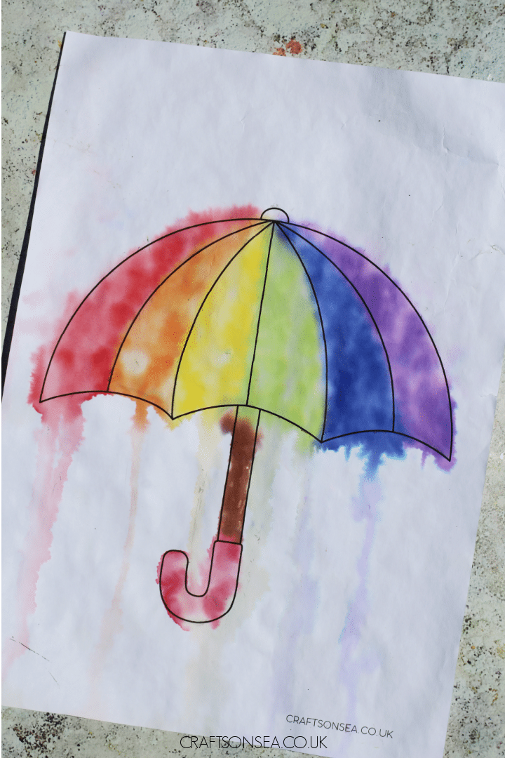 Rain Art For Kids (FREE Template) - Crafts on Sea