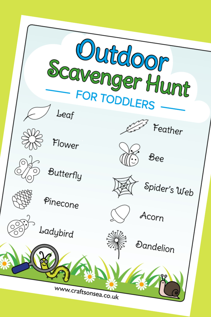 outdoor scavenger hunt for toddlers printable pdf