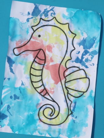 tissue paper seahorse craft