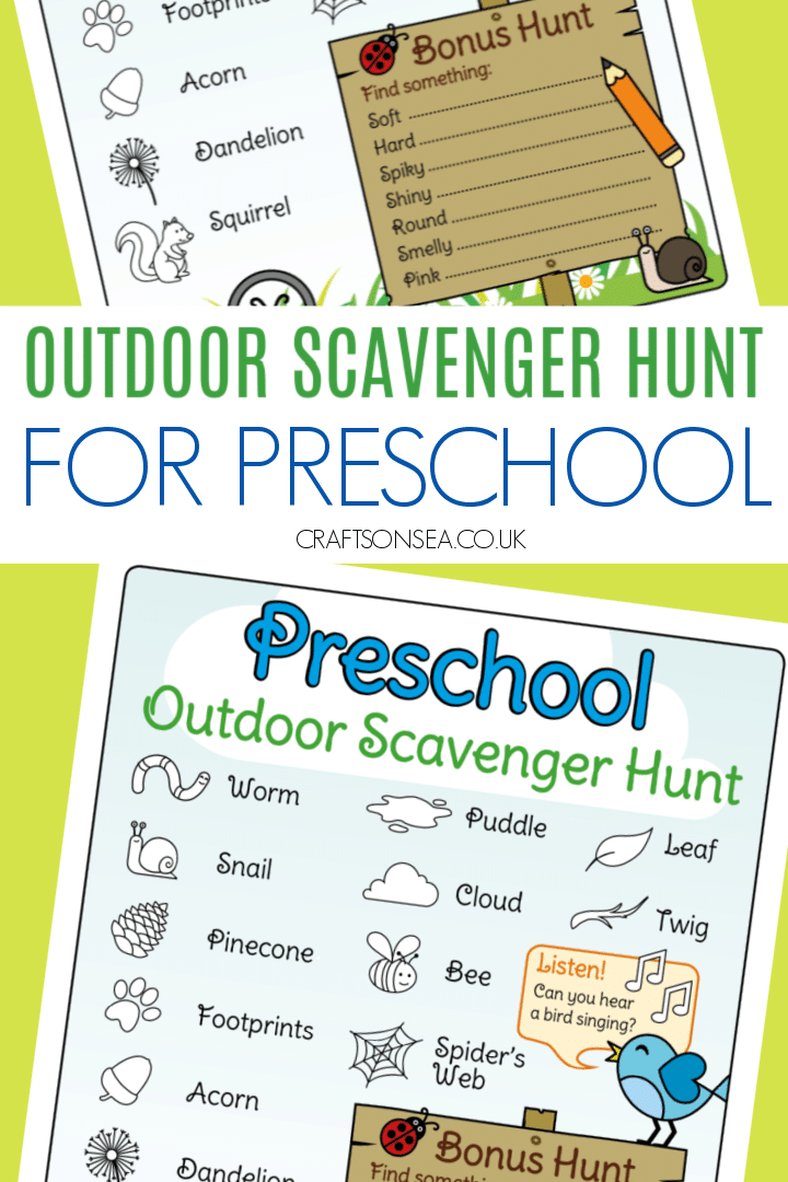 outdoor scavenger hunt for preschoolers