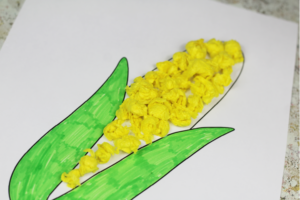 tissue paper corn craft with template