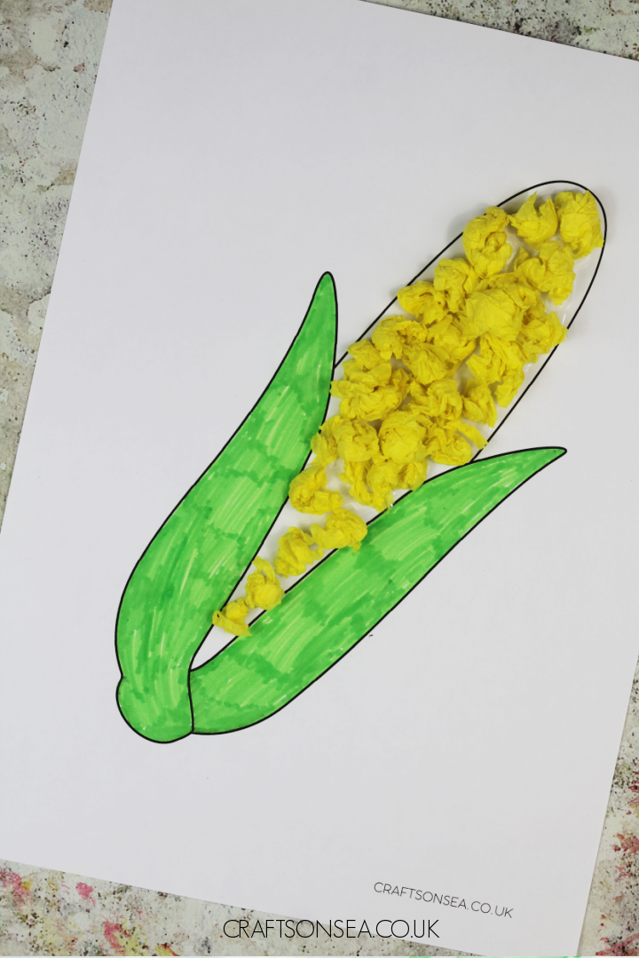 tissue paper corn craft