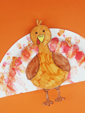 handprint paper plate turkey craft