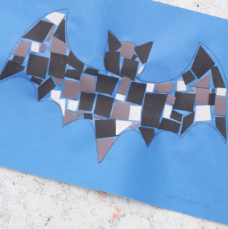 mosaic bat craft for kids