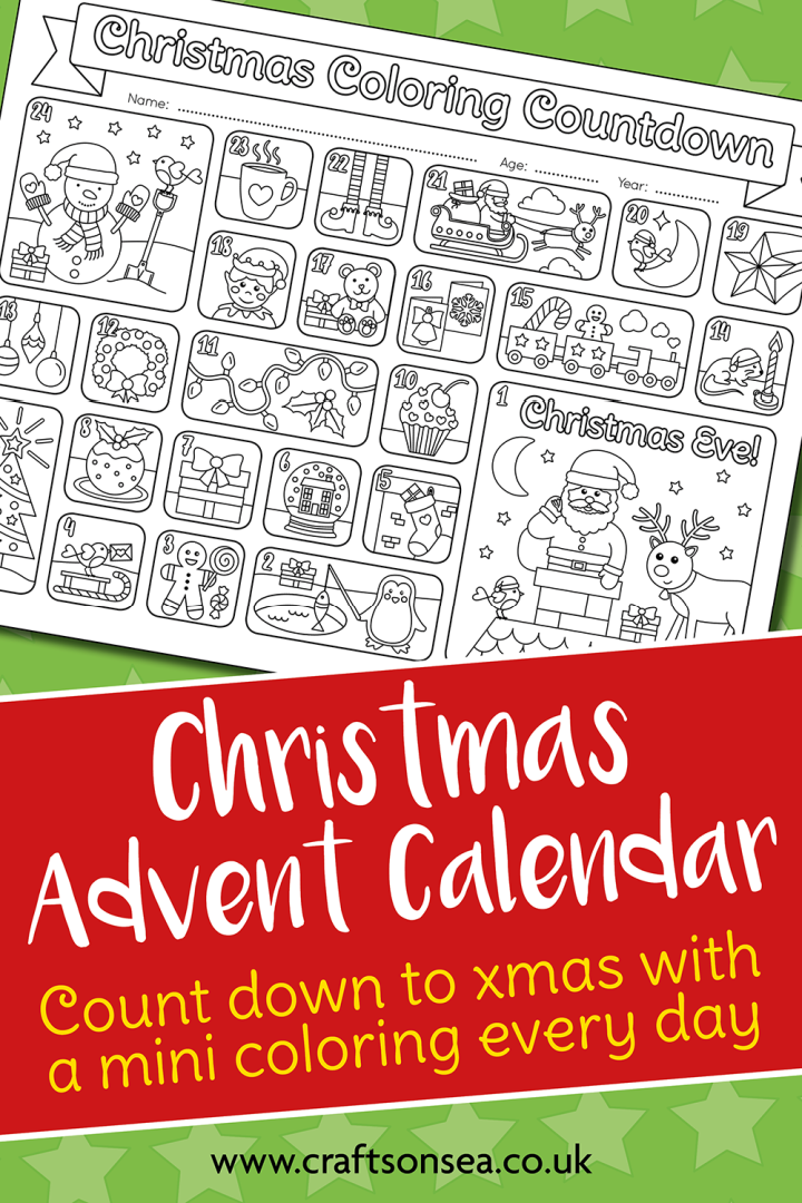 advent calendar to colour for kids