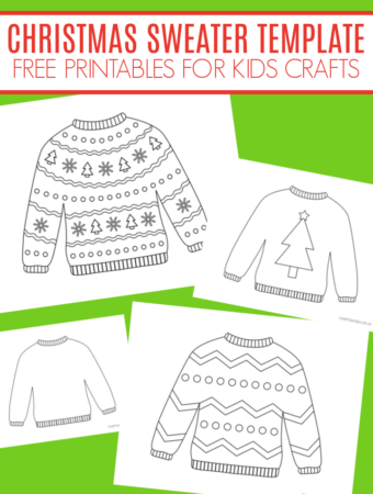 Free printable Christmas sweater template for kids crafts (Christmas jumper design included)