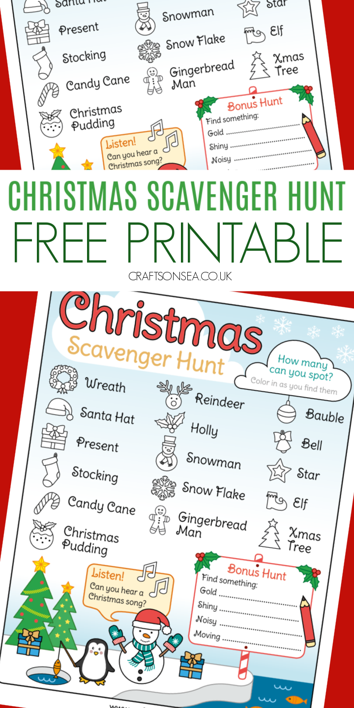 free printable christmas scavenger hunt