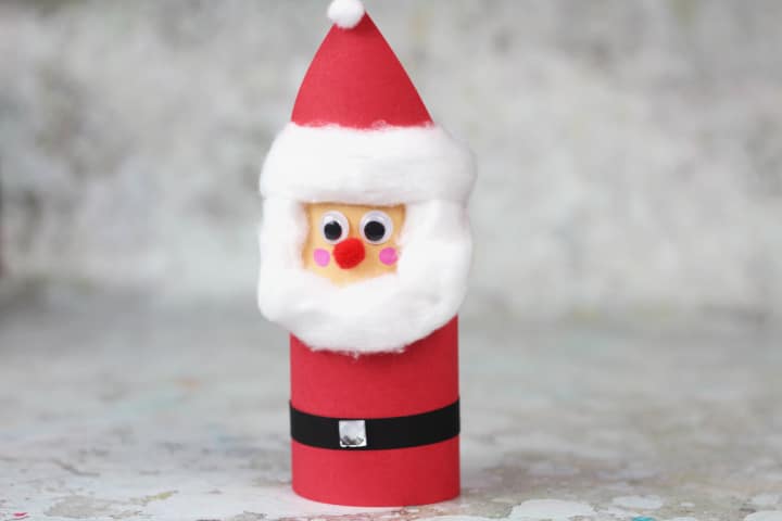 how to make a santa craft from toilet paper roll