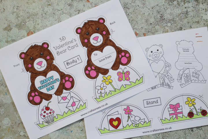 color in printable valentines card