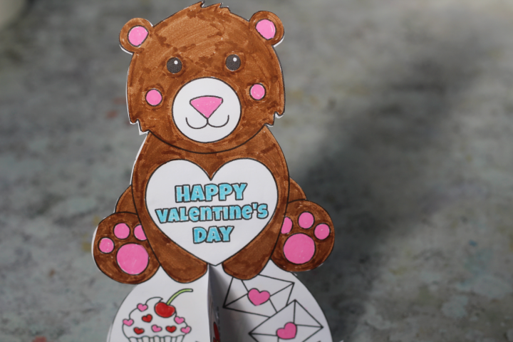 valentines card for kids bear