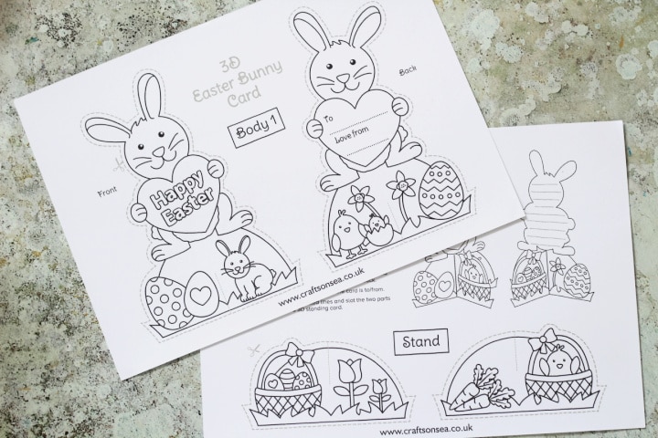 printable easter bunny card