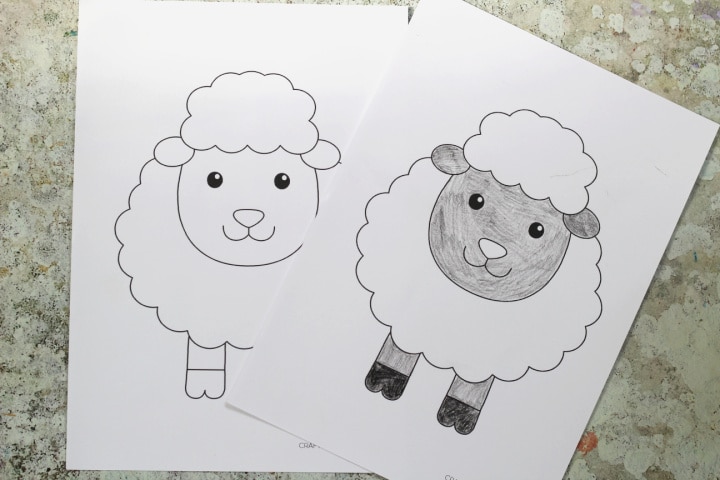 sheep template to color
