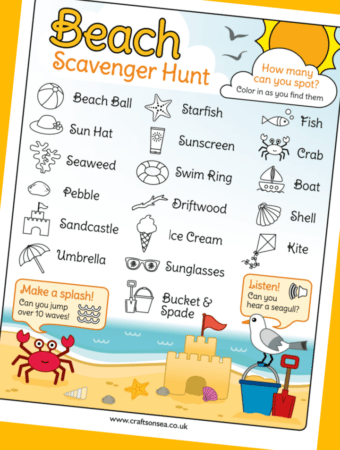 beach scavenger hunt free printable