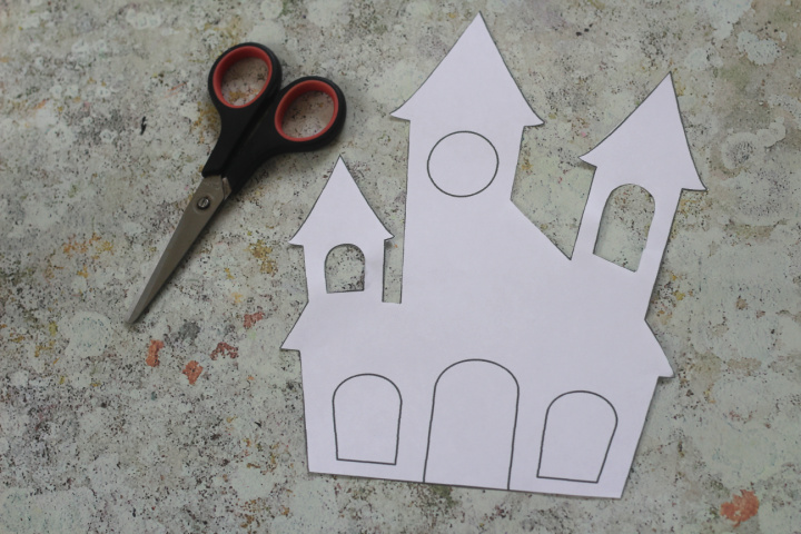 haunted house template cut out
