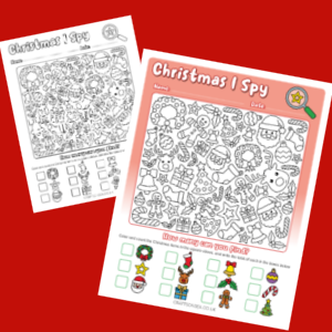 christmas i spy count and color worksheets with santa gingerbread men and christmas trees
