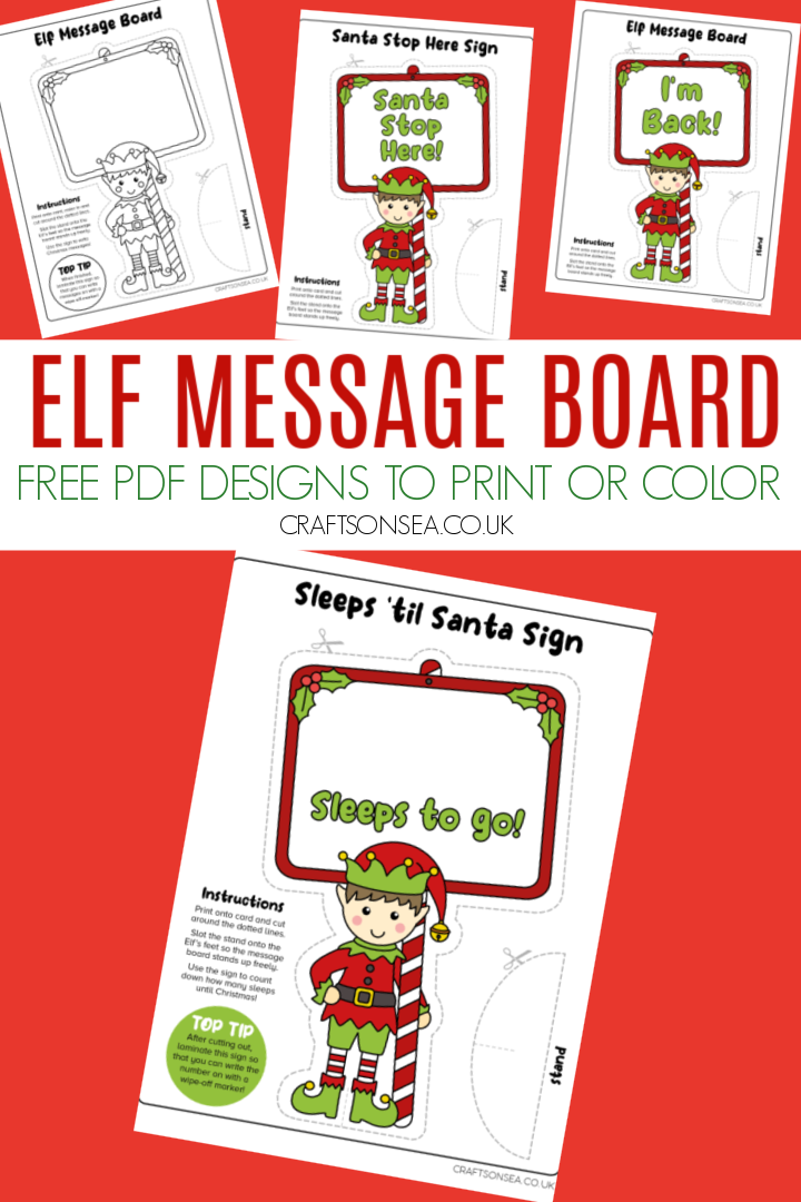 elf message board free printable