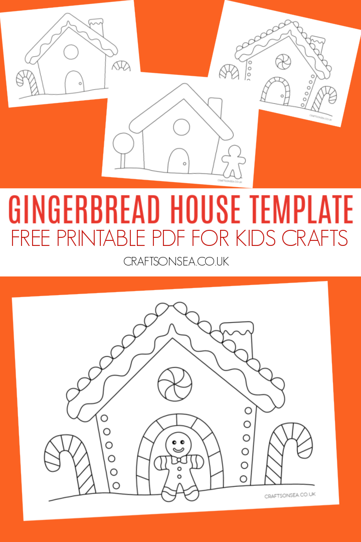 gingerbread house craft template printable