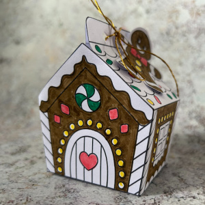 printable gingerbread house gift box template for kids