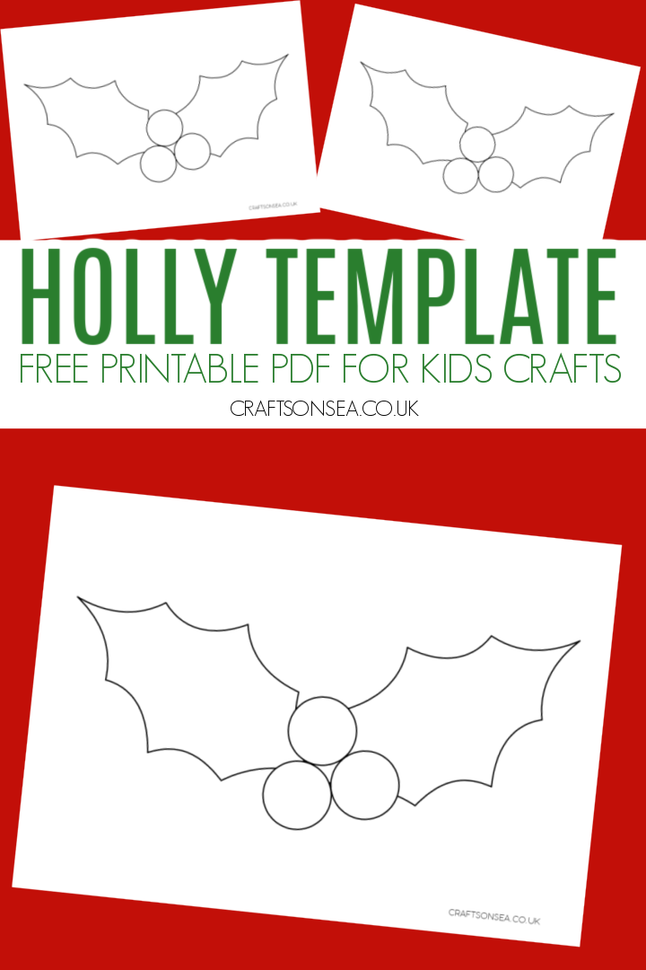 holly leaf template free printable