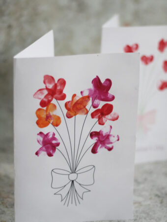 Fingerprint Mothers Day Cards flowers