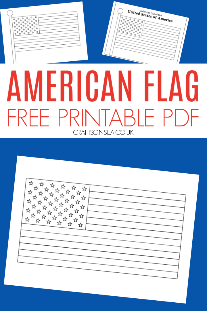 american flag printable to color free