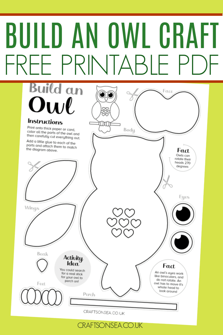 build an owl craft cut and paste