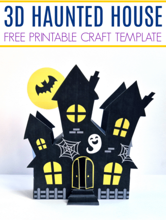 3D Haunted House Template free printable PDF