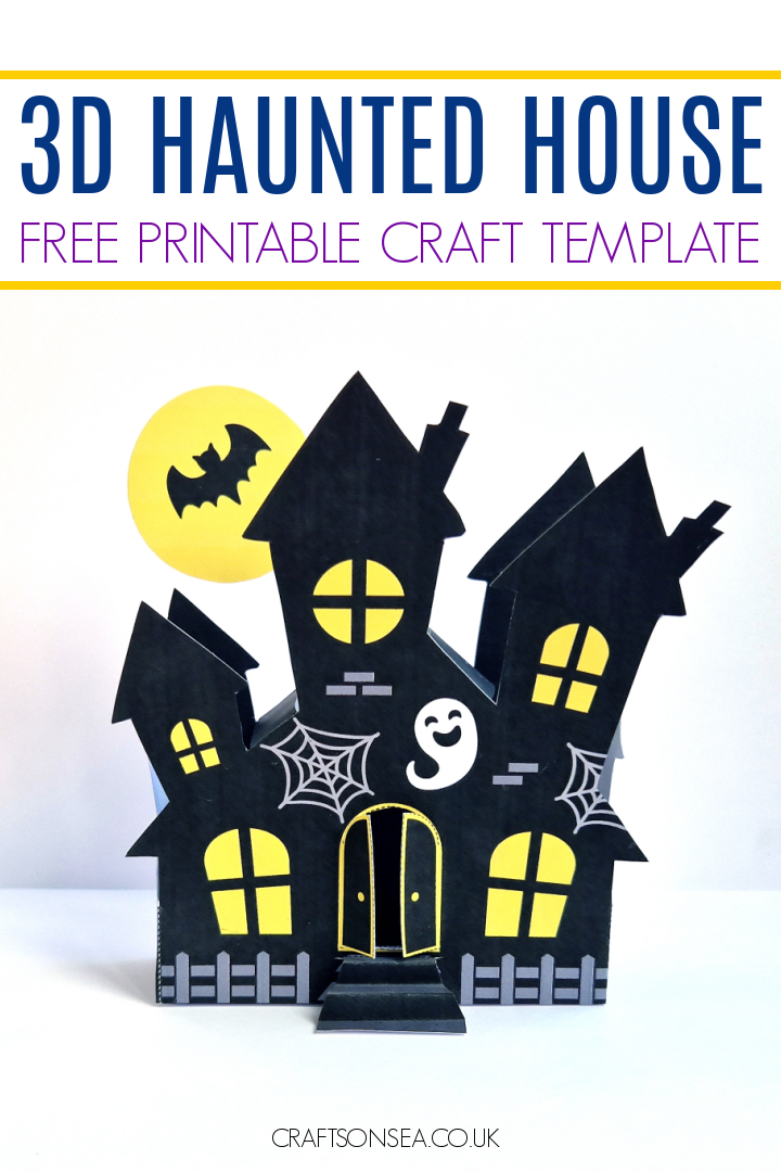 3D Haunted House Template free printable PDF