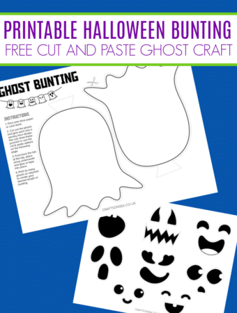 Free Printable Halloween Bunting ghost cut and paste