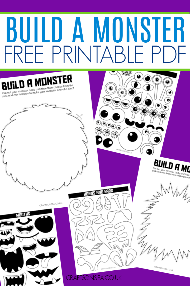 build a monster printable craft for kids halloween